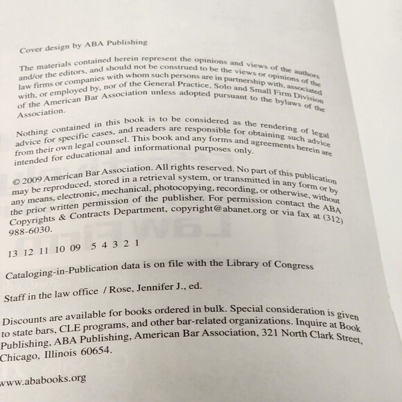 EFFECTIVELY STAFFING YOUR LAW FIRM By Jennifer J. Rose Book - Picture 3 of 4